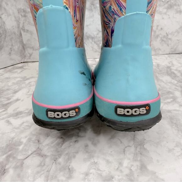 BOGS Rain Boot Marble Light Blue Outdoor Little Girl Size 3 - Picture 7 of 12